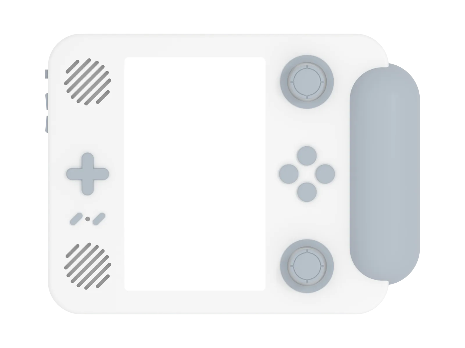 The Funf turned upright, its screen now landscape, with a game playing